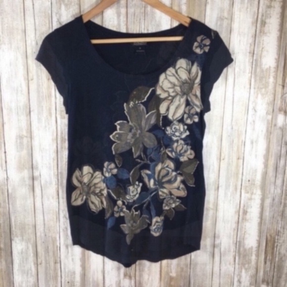 Lucky Brand Navy Floral Blouse - Picture 2 of 6